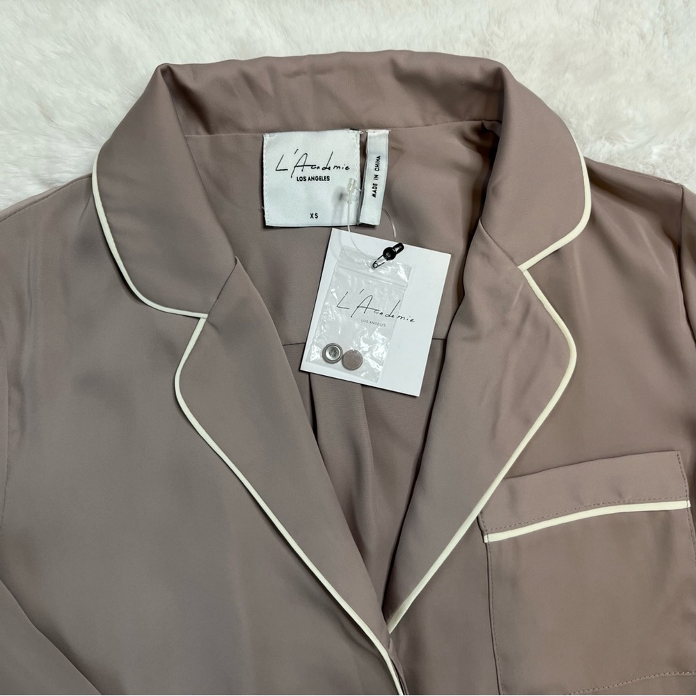 NWT L'Academie Top Shirt Butto Down Pajama XS - Picture 12 of 13